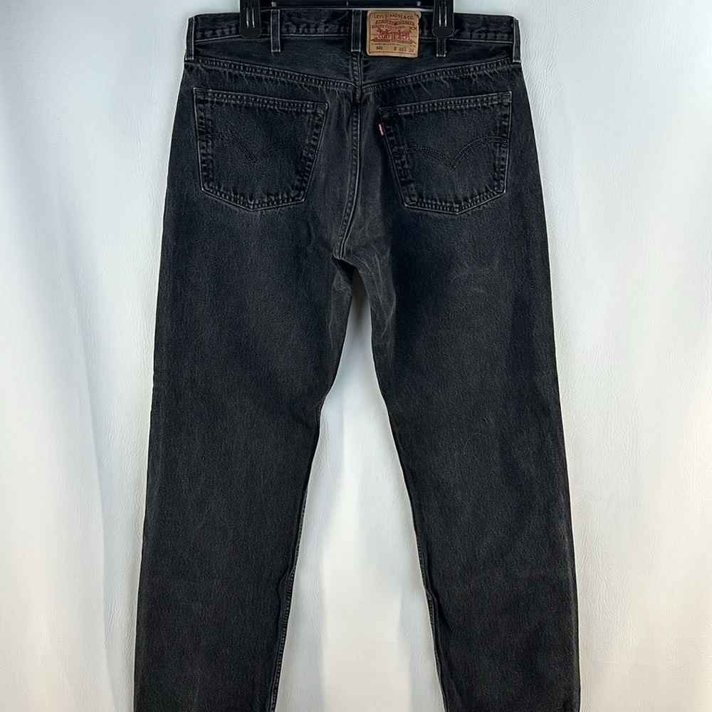 Levi’s 501 Black Washed Denim Jeans, 40x34 - Picture 5 of 8